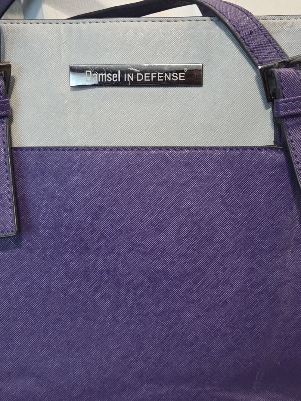 Damsel In Defense Concealed Carry Purse - Purple and Grey Two-Tone